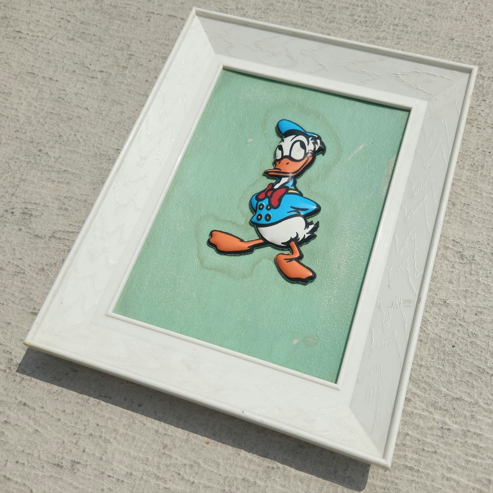 Vintage 1960 Walt Disney Productions Donald Duck Mixed-Media Bubble Portrait Art